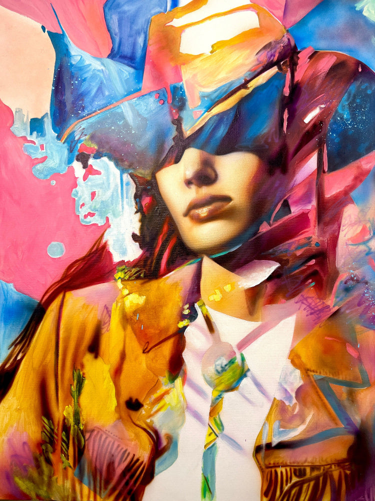 Abstract Cowgirl vibrant colors by artist ShenSehen