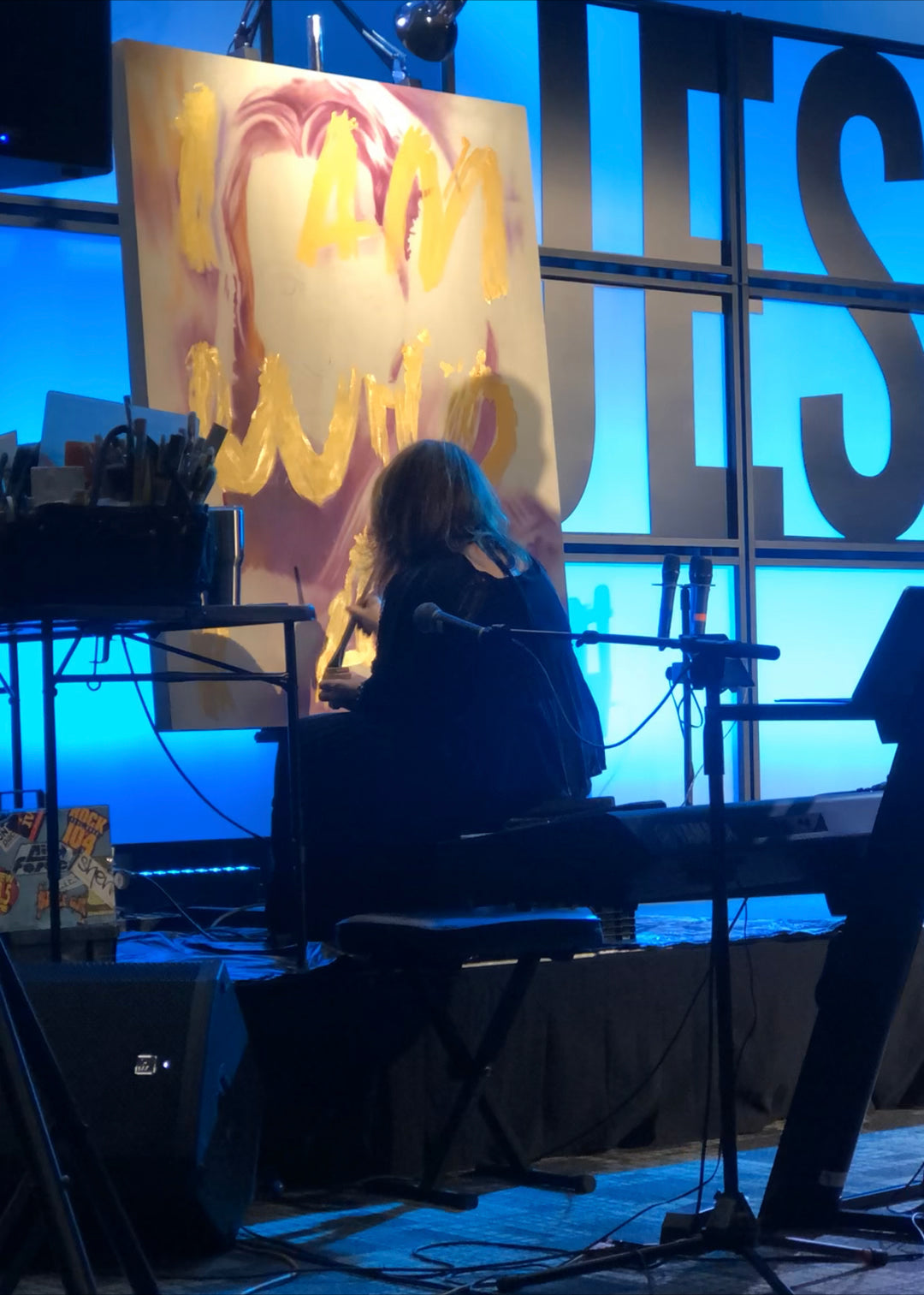 ShenShen live painting on stage Jesus — I Am Who I Am