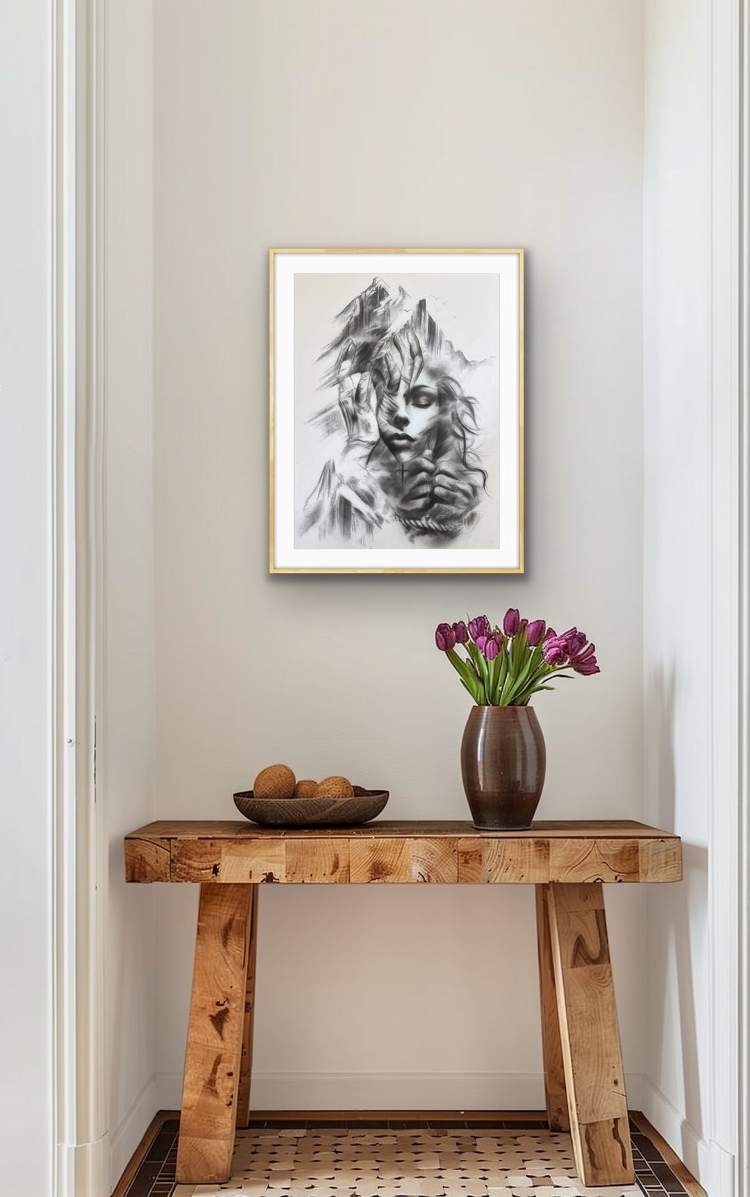 Resilient Love displayed in a modern hallway home decor setting.