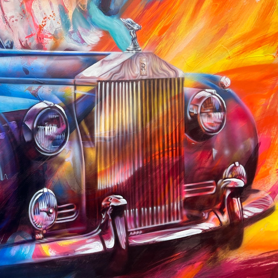 Vibrant painting of Rolls Royce Classic Car by ShenShen
